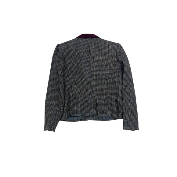 Harris Tweed Handwoven Chaus Wool Blazer Women 13 / 14 Houndstooth Multicolored - Picture 4 of 7